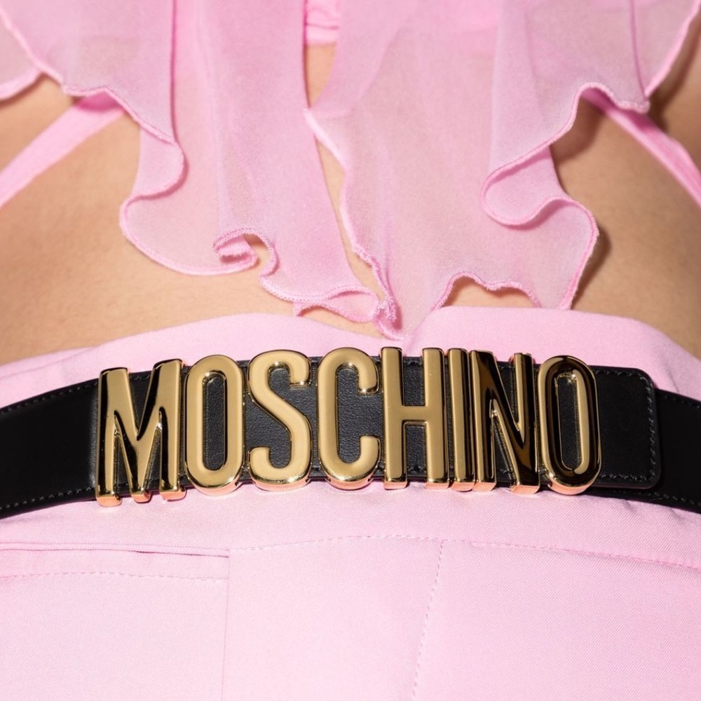 😍✨AUTHENTIC MOSCHINO LOGO WAIST BELT BLACK GOLD 😍✨